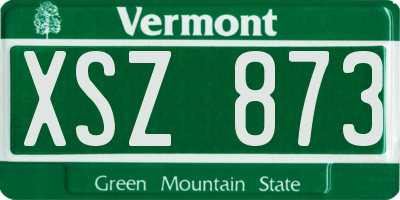 VT license plate XSZ873