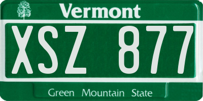 VT license plate XSZ877