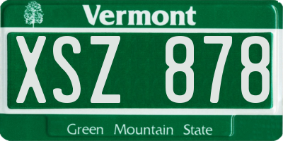 VT license plate XSZ878