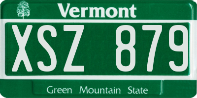 VT license plate XSZ879