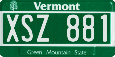 VT license plate XSZ881