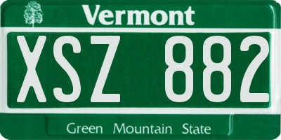 VT license plate XSZ882