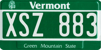 VT license plate XSZ883