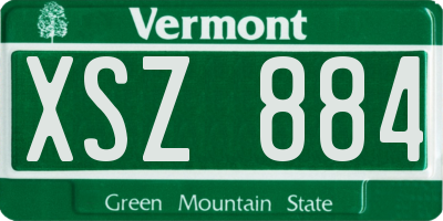 VT license plate XSZ884