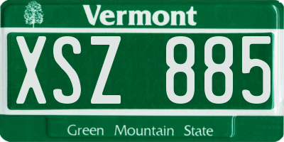 VT license plate XSZ885
