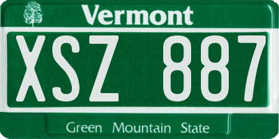 VT license plate XSZ887