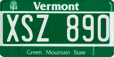 VT license plate XSZ890