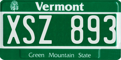 VT license plate XSZ893