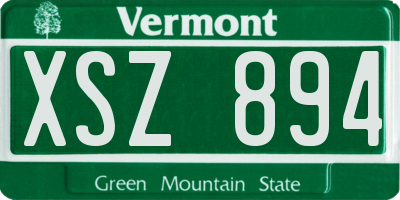 VT license plate XSZ894