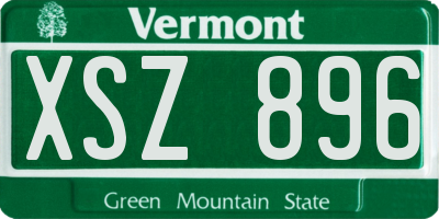VT license plate XSZ896