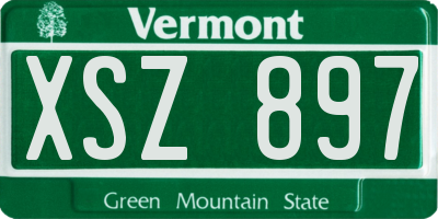 VT license plate XSZ897