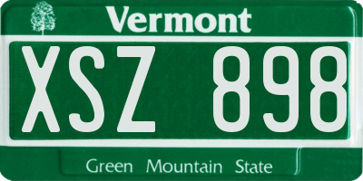 VT license plate XSZ898