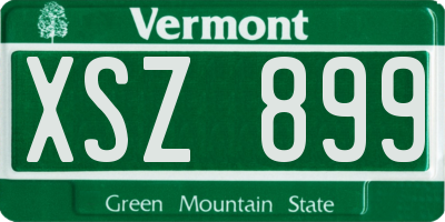 VT license plate XSZ899