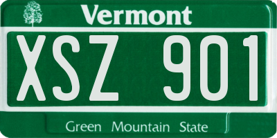 VT license plate XSZ901