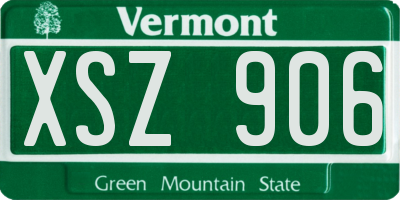 VT license plate XSZ906