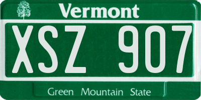 VT license plate XSZ907