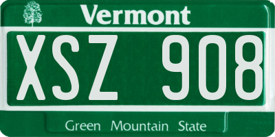 VT license plate XSZ908