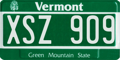 VT license plate XSZ909