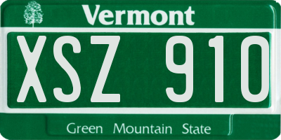 VT license plate XSZ910