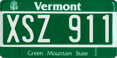 VT license plate XSZ911