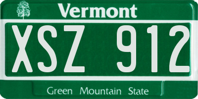 VT license plate XSZ912