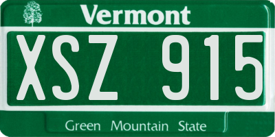 VT license plate XSZ915