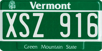 VT license plate XSZ916