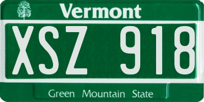 VT license plate XSZ918