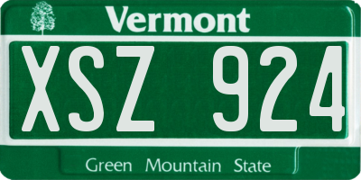 VT license plate XSZ924