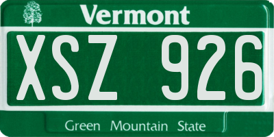 VT license plate XSZ926