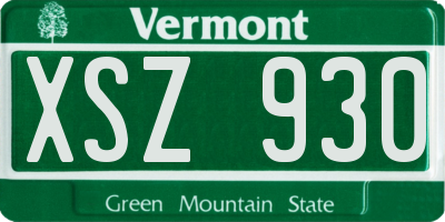 VT license plate XSZ930
