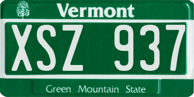 VT license plate XSZ937