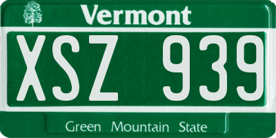 VT license plate XSZ939