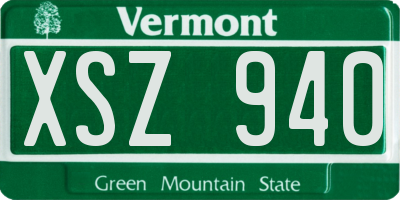 VT license plate XSZ940