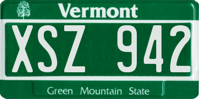 VT license plate XSZ942