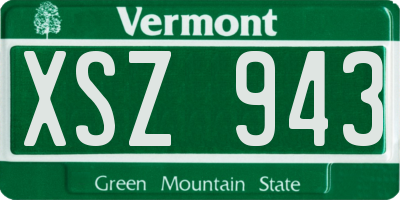 VT license plate XSZ943