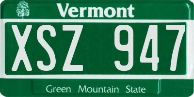 VT license plate XSZ947
