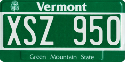 VT license plate XSZ950