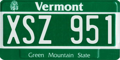 VT license plate XSZ951