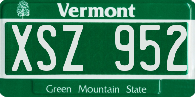 VT license plate XSZ952