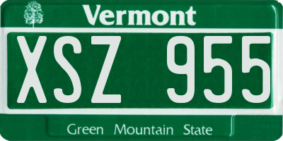 VT license plate XSZ955