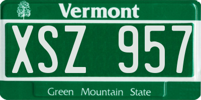 VT license plate XSZ957