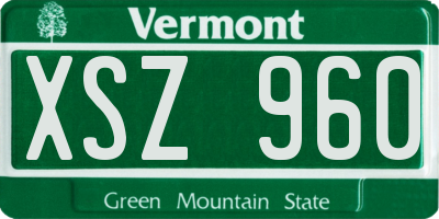 VT license plate XSZ960