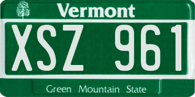 VT license plate XSZ961