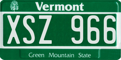 VT license plate XSZ966
