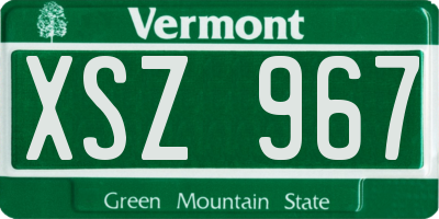 VT license plate XSZ967