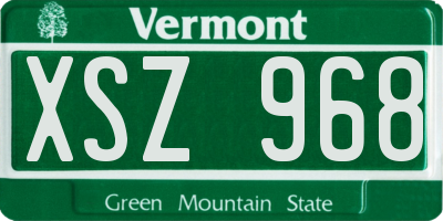 VT license plate XSZ968