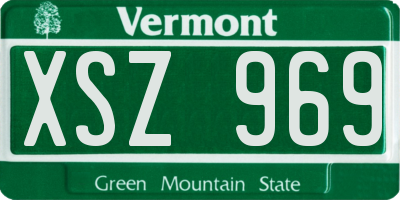 VT license plate XSZ969