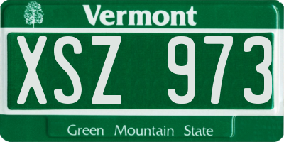 VT license plate XSZ973