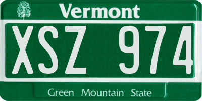 VT license plate XSZ974
